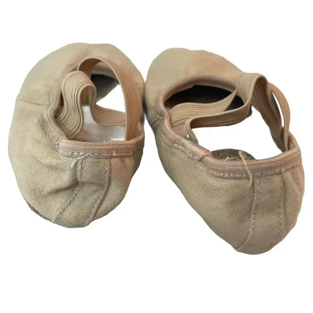 Tan Ballet shoes cloth and elastic size 8.5